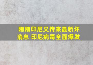 刚刚印尼又传来最新坏消息 印尼病毒全面爆发